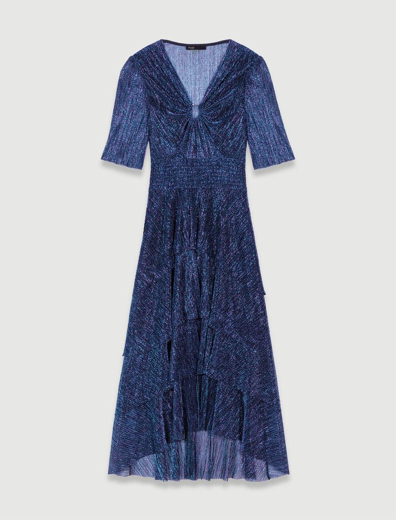 Blue/Purple-Ruffled maxi dress