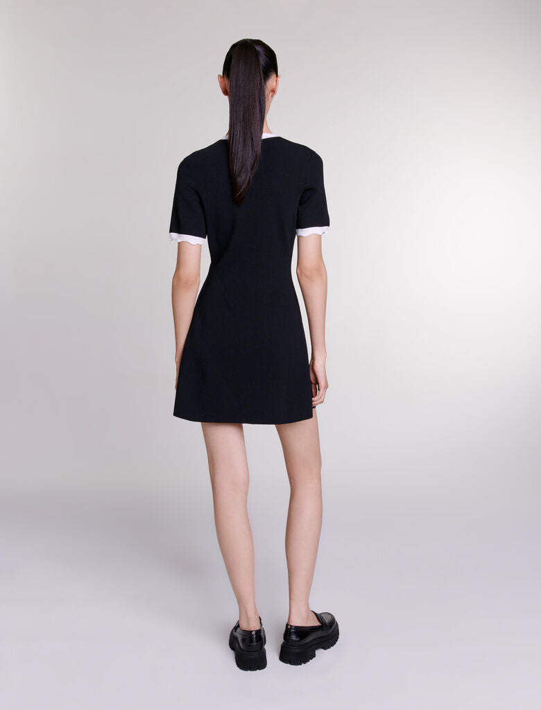 Black-Short knit dress