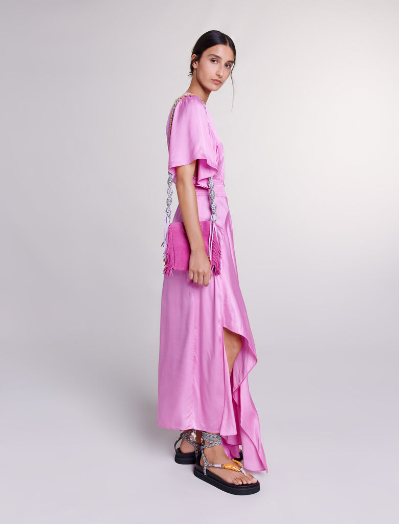 Pink-Satin-look maxi dress