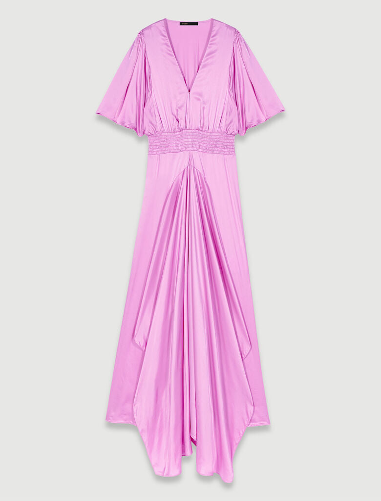 Pink-Satin-look maxi dress