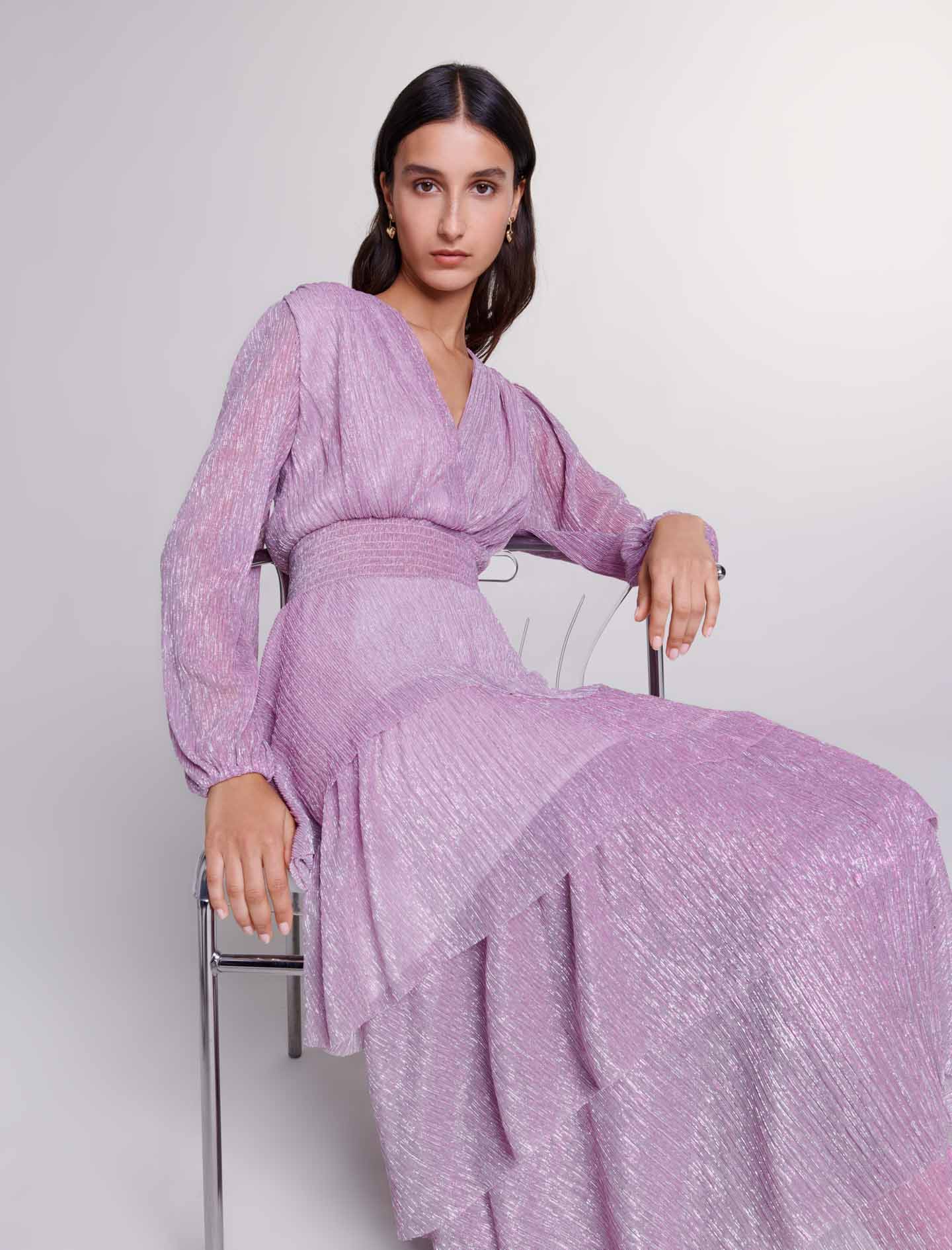 Purple Tiered maxi dress