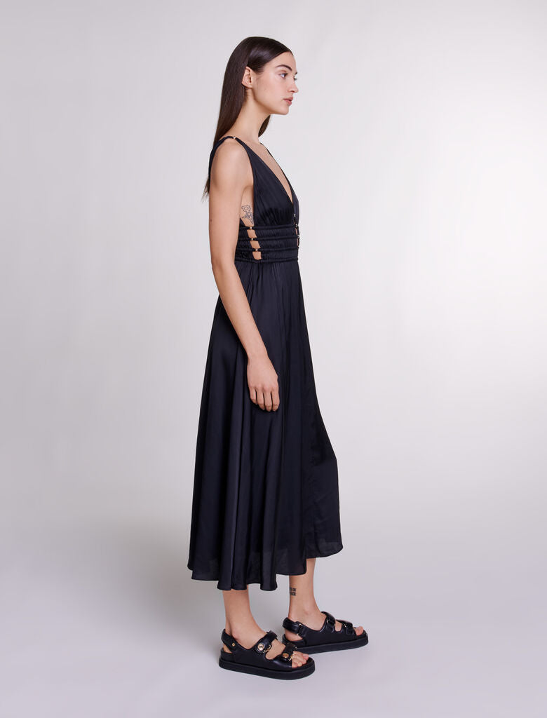 Black  -Cutaway maxi dress