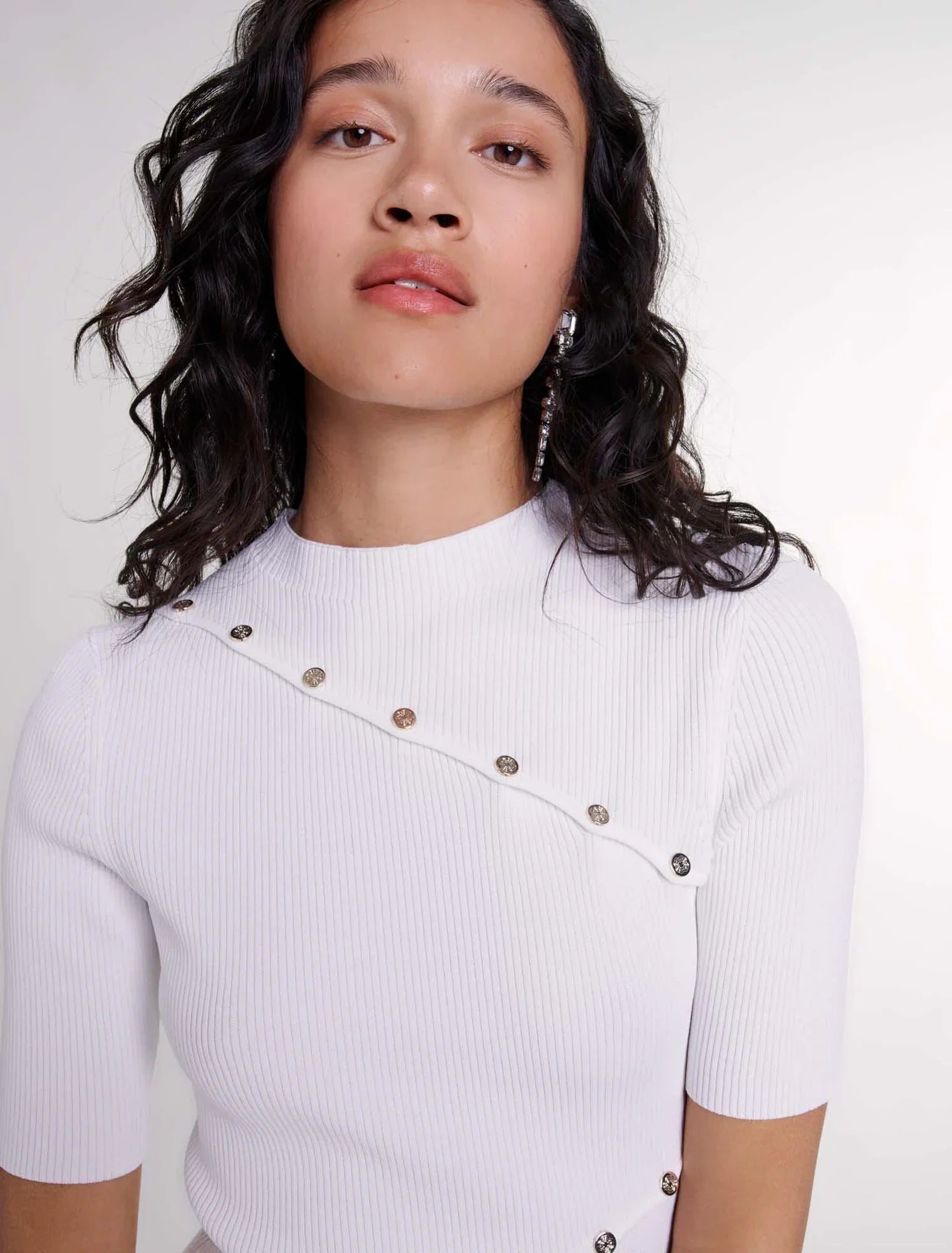 White  -Short knit dress