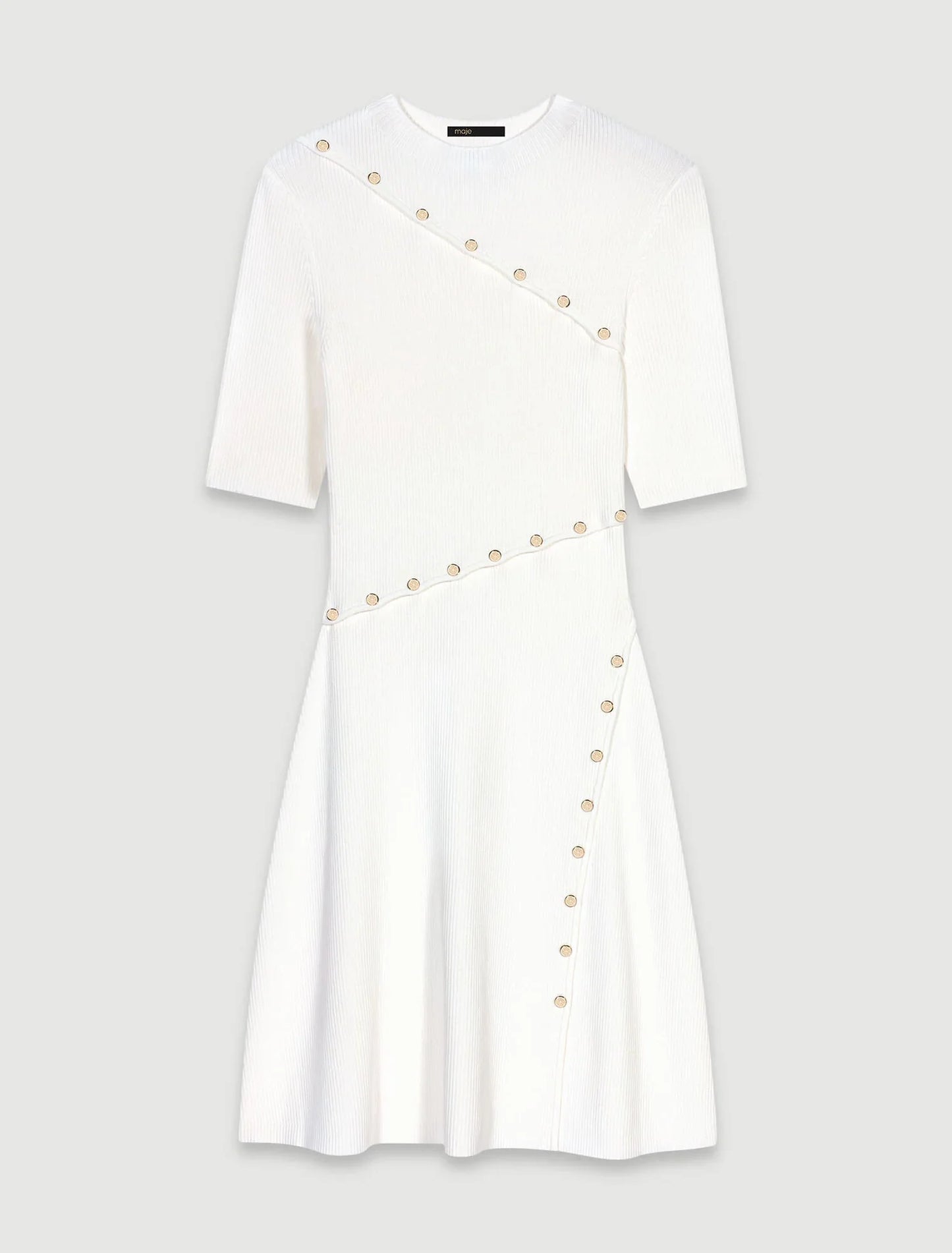 White  -Short knit dress
