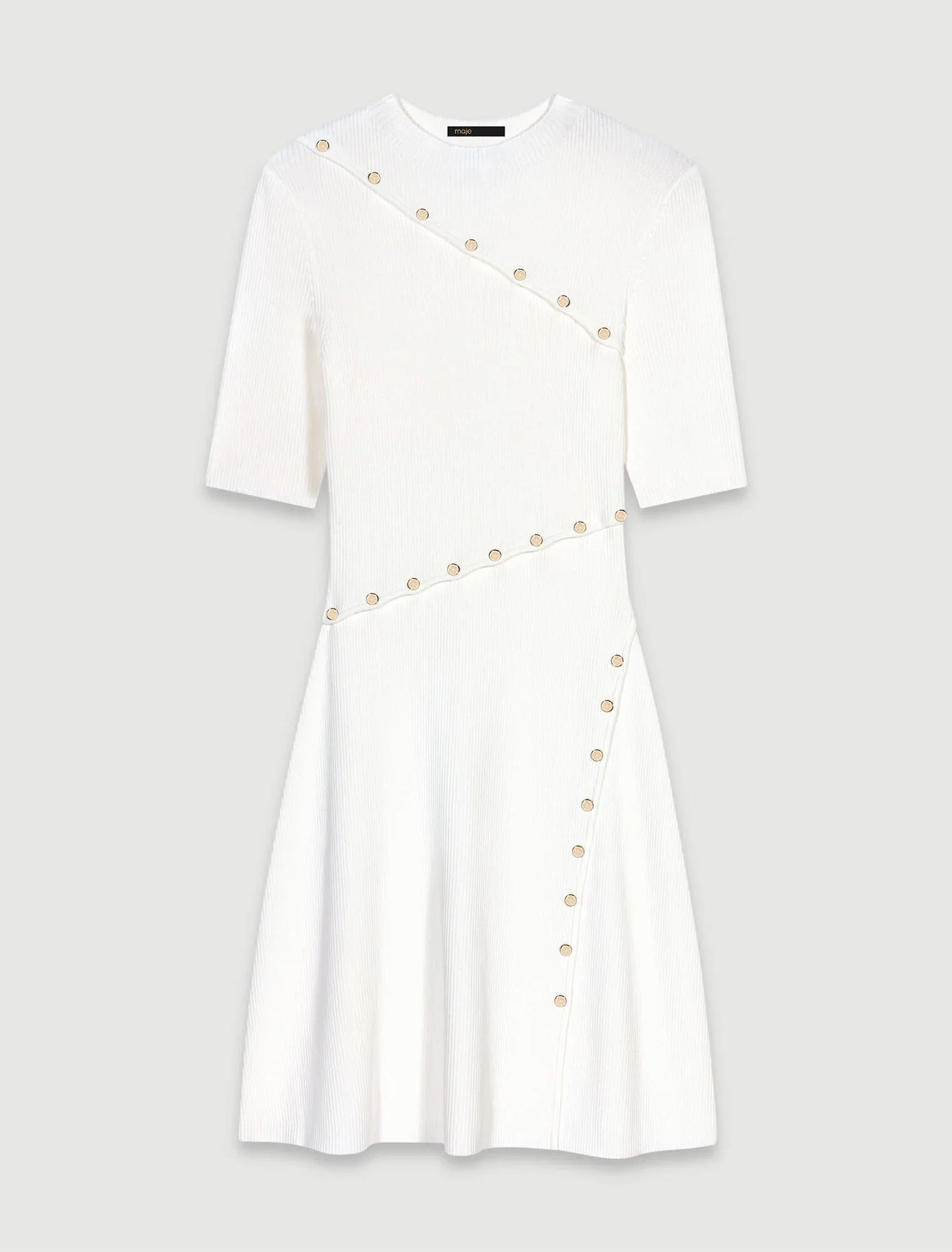 White  -Short knit dress