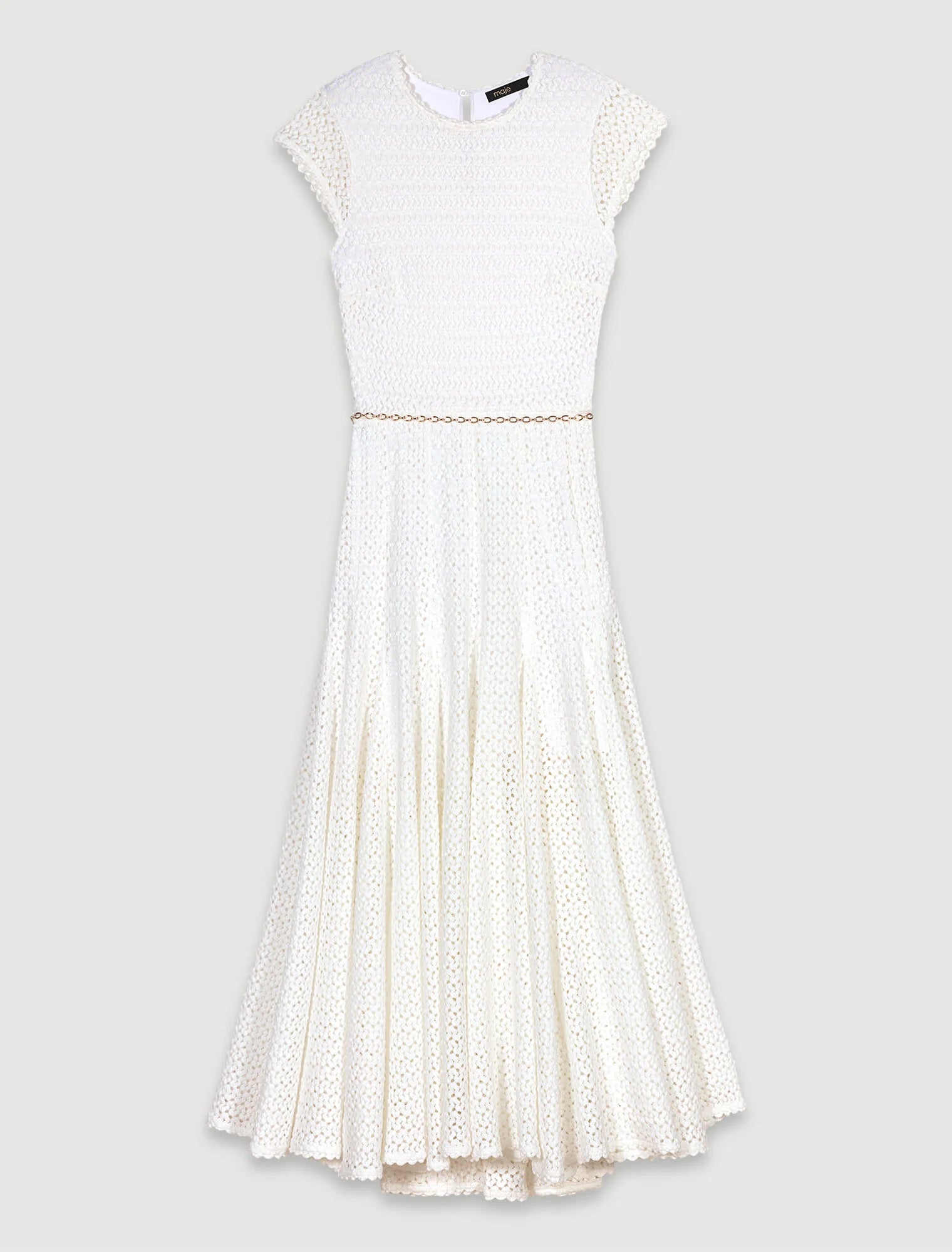 White-Crochet-knit maxi dress