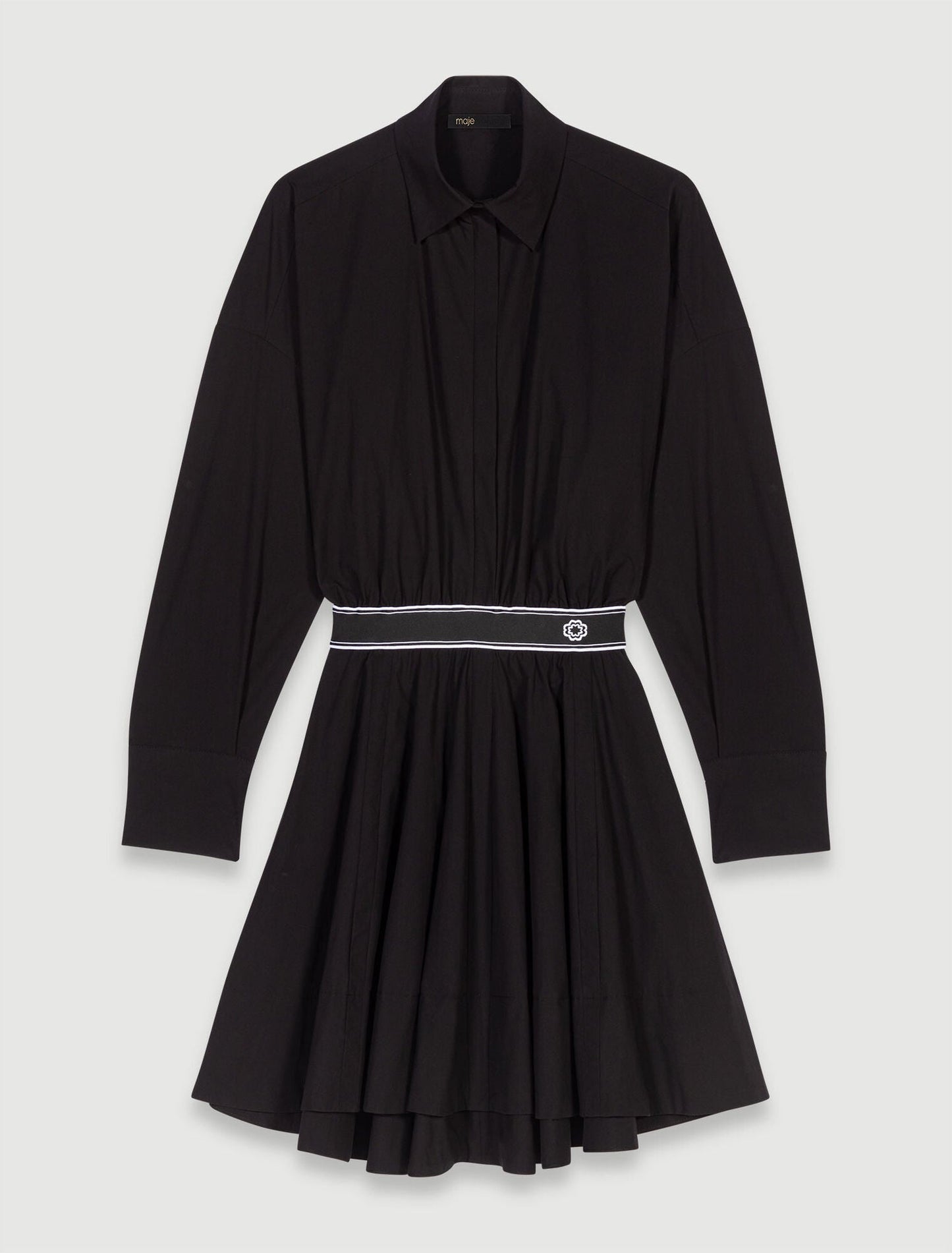 Black  -Short elasticated shirt dress