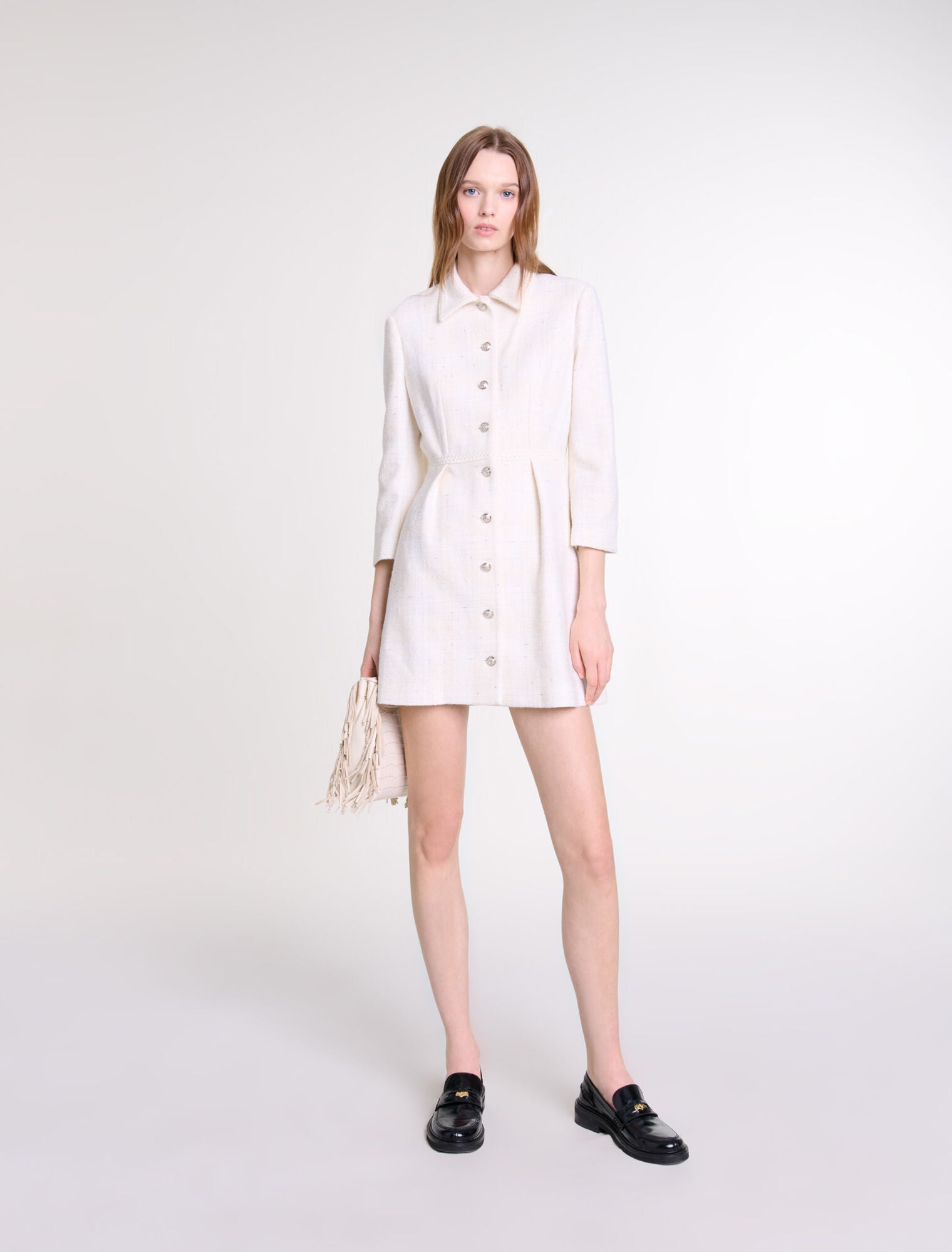 Ecru featured Short tweed dress