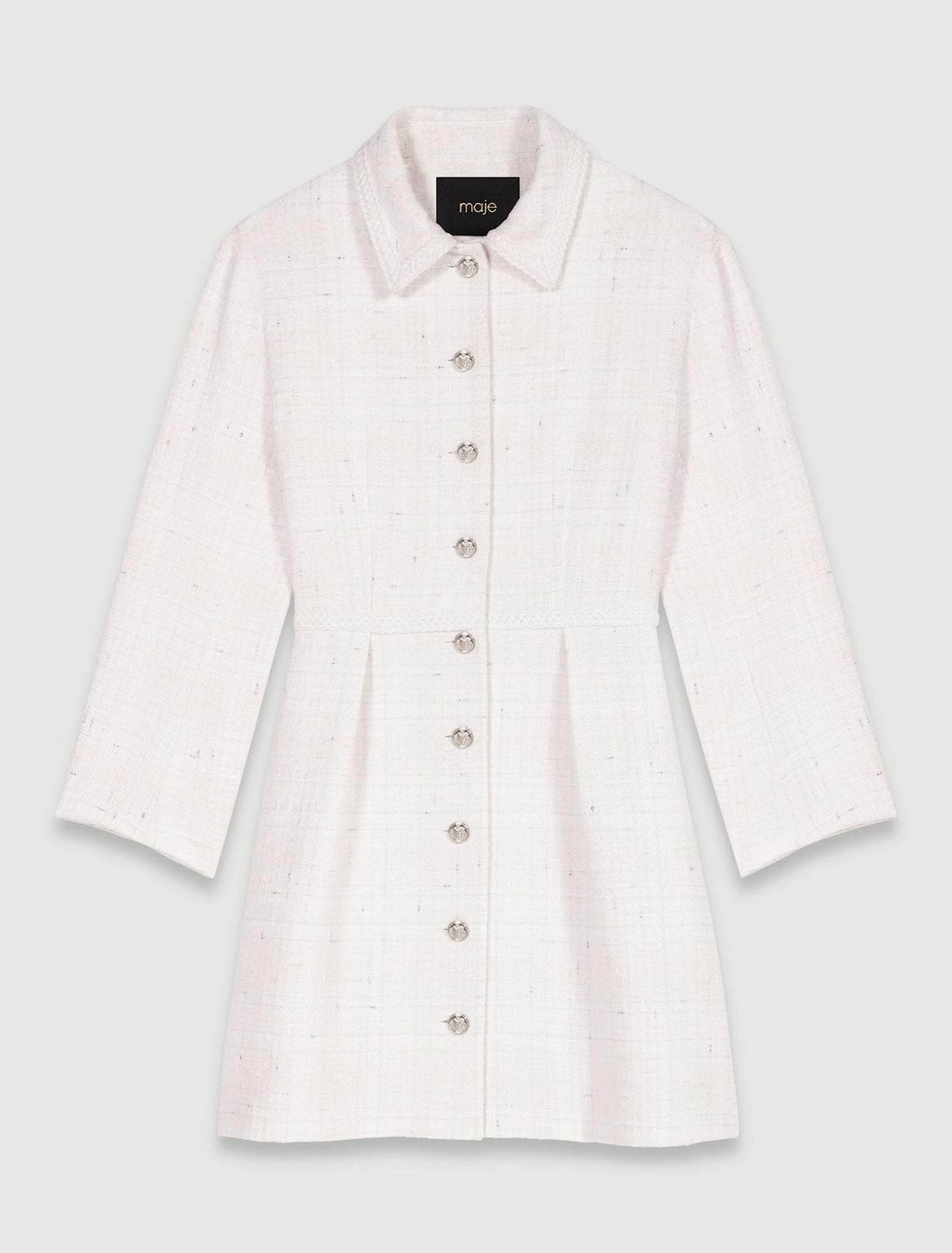 Ecru   Short tweed dress
