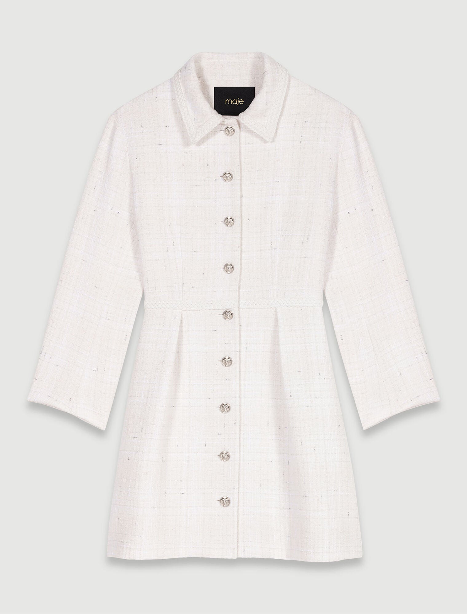 Ecru   Short tweed dress