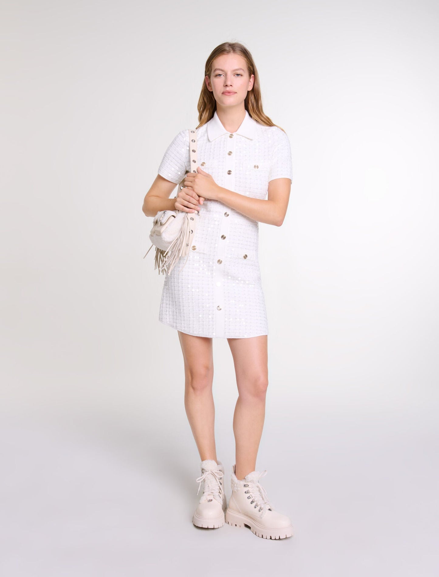 Off White featured Sequin knit short dress