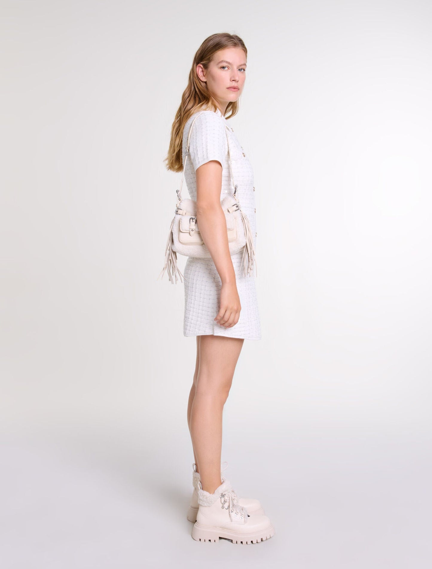 Off White   Sequin knit short dress