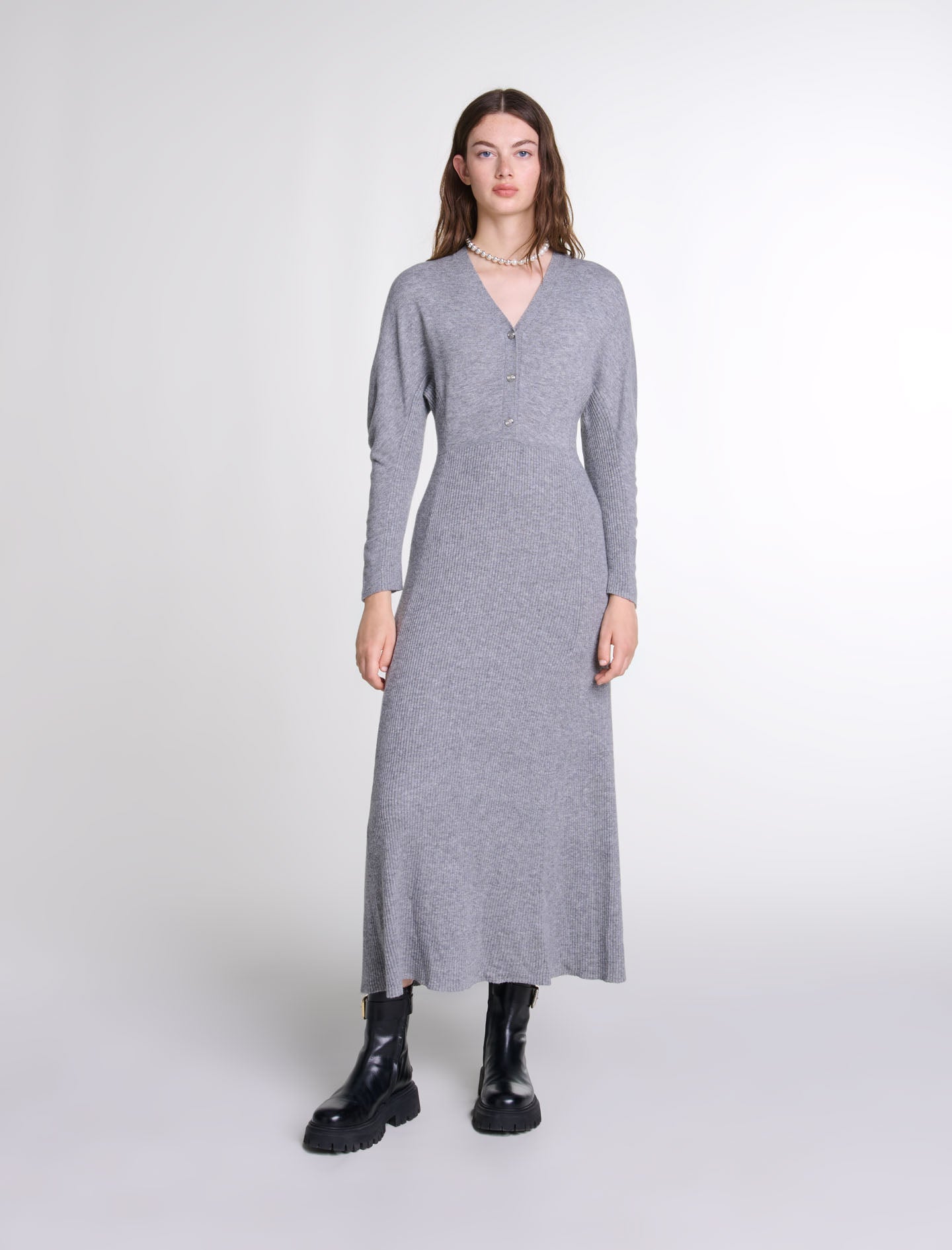 Grey featured Knit maxi dress