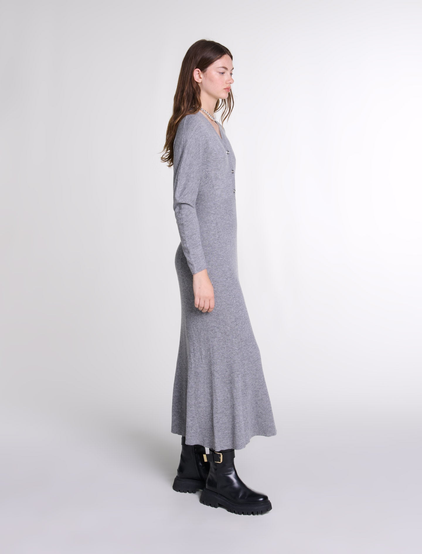 Grey   Knit maxi dress