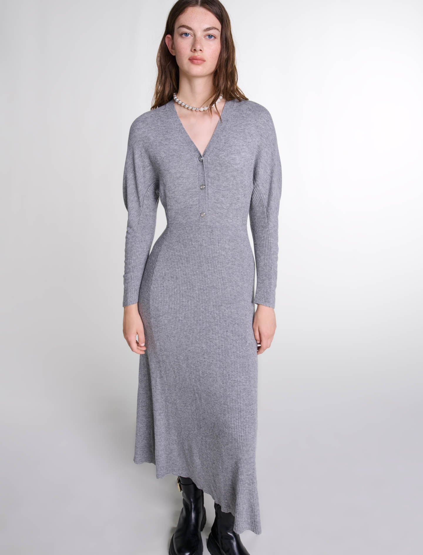 Grey   Knit maxi dress