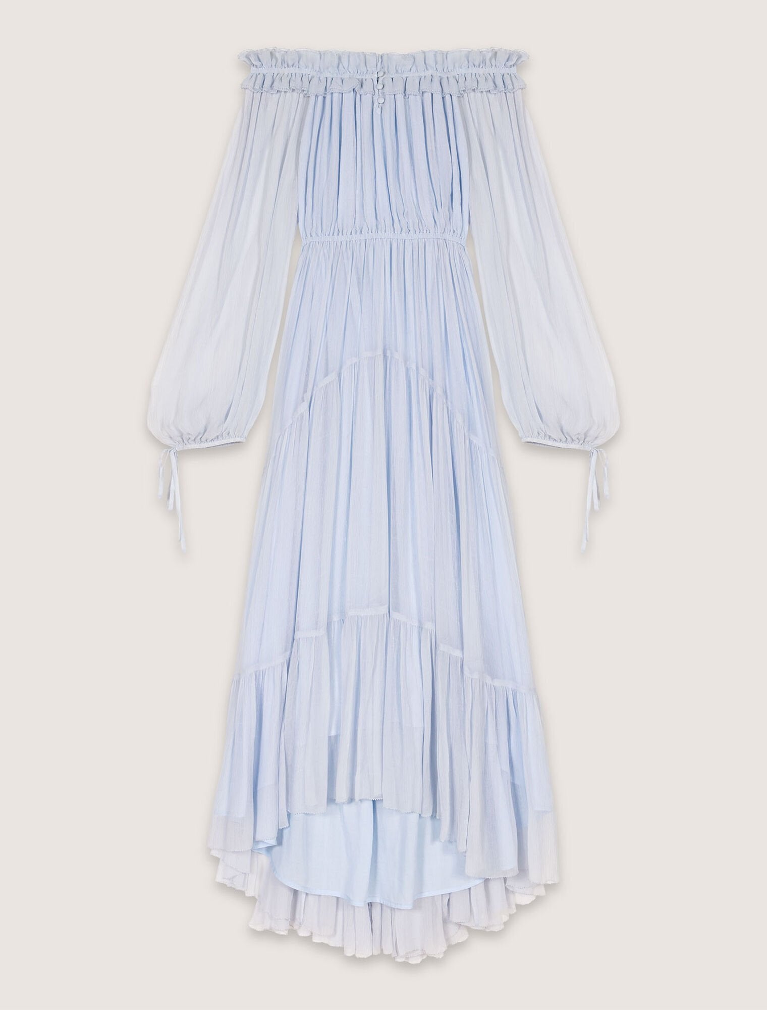 Blue Sky-Chiffon maxi dress