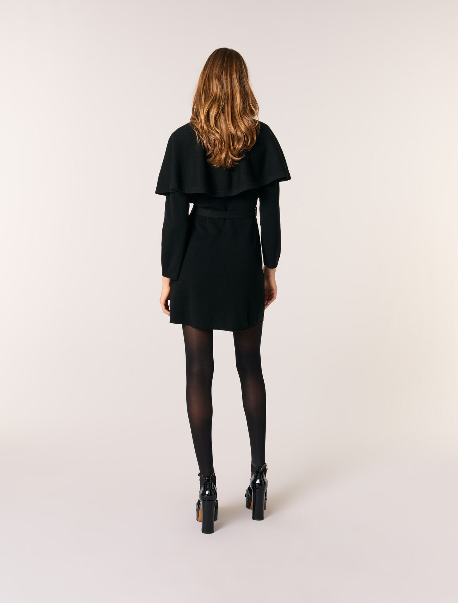 Black 2-in-1 Knit Dress & Removable Cape