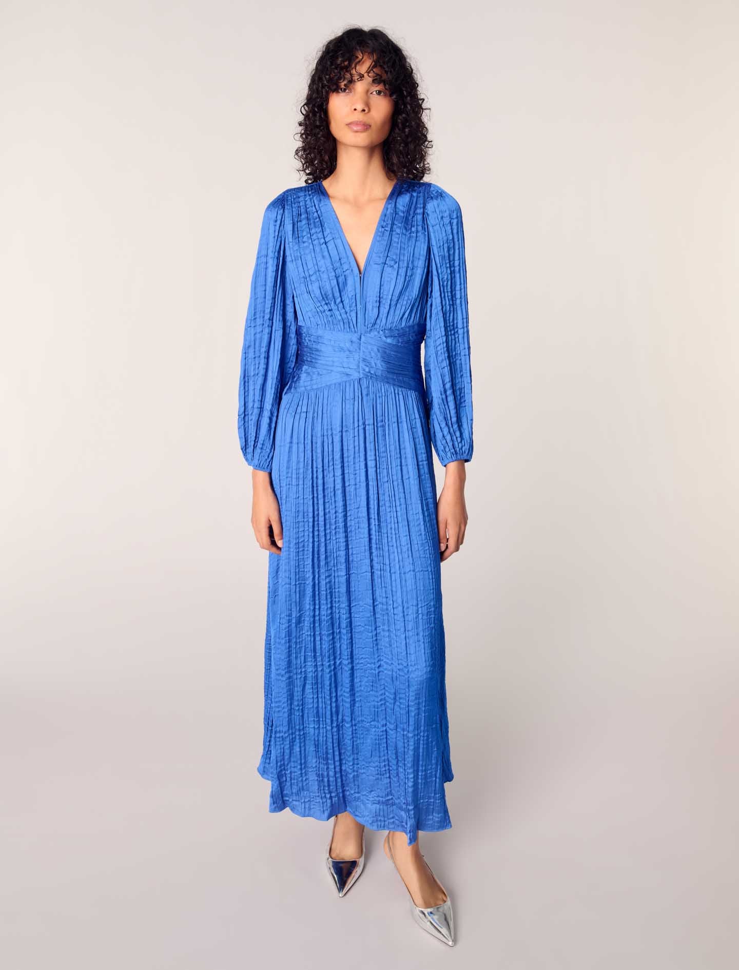 Blue Long Satiny Dress