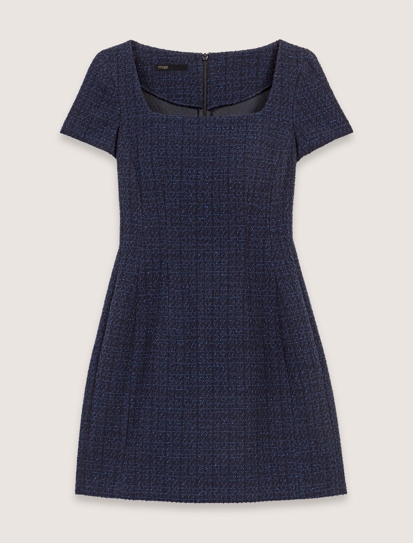 Navy-Short Tweed Dress