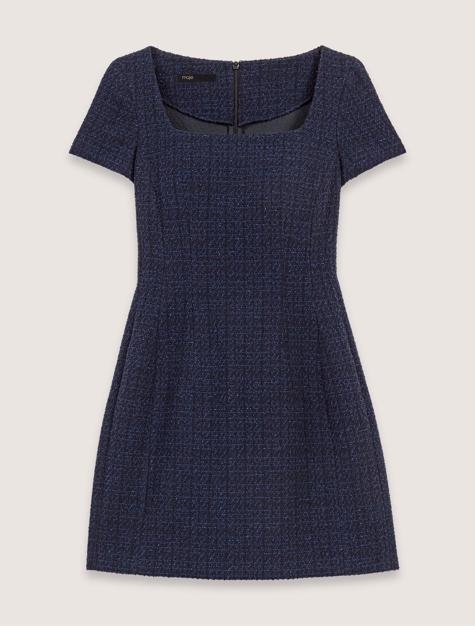 Navy-Short Tweed Dress
