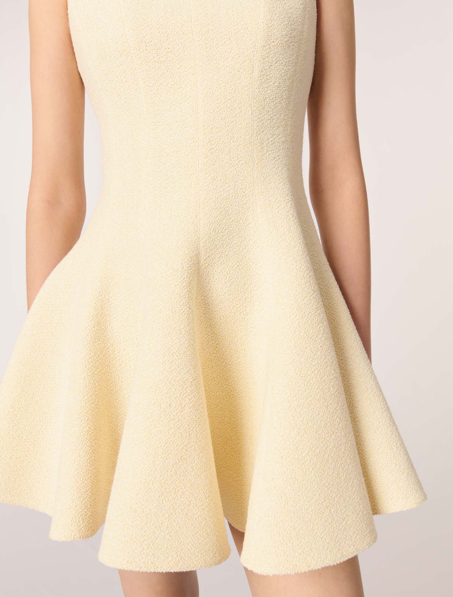 Yellow-Short tweed dress 