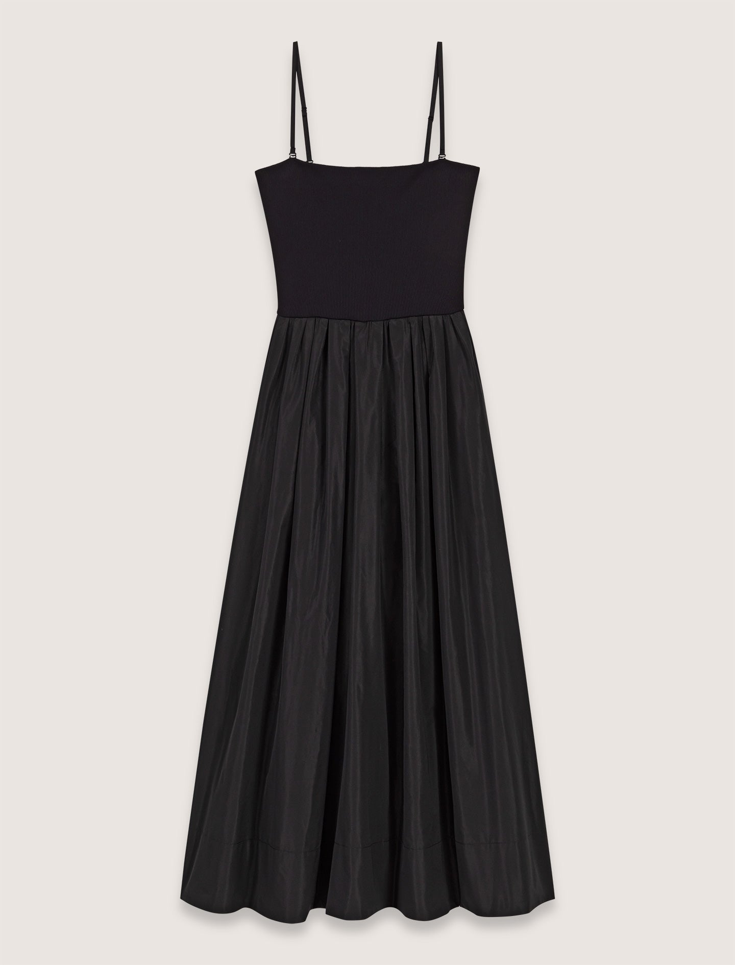 Black-Flounced Maxi Dress