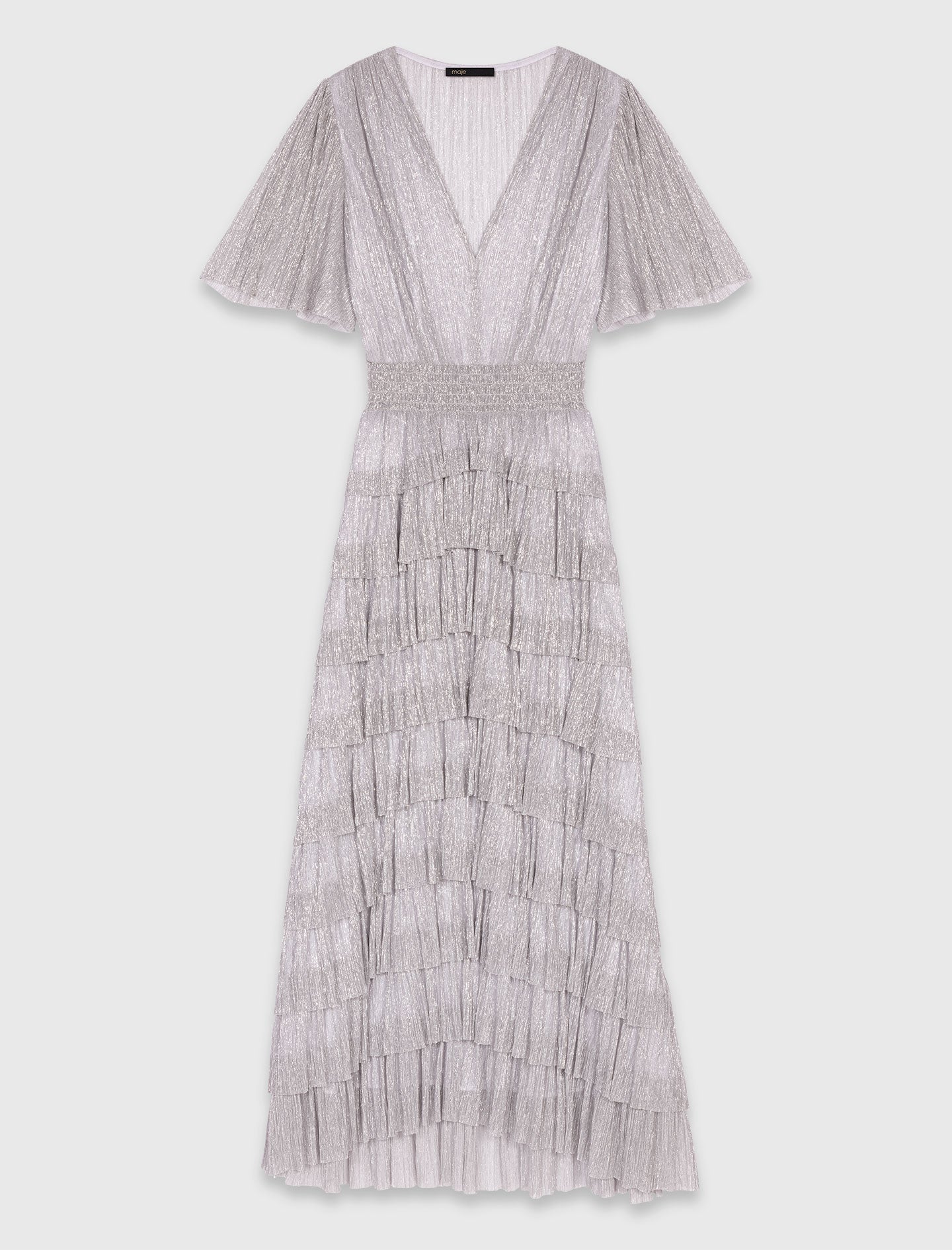 Metallic ruffled midi dress Silver Metallic ruffled midi dress Silver