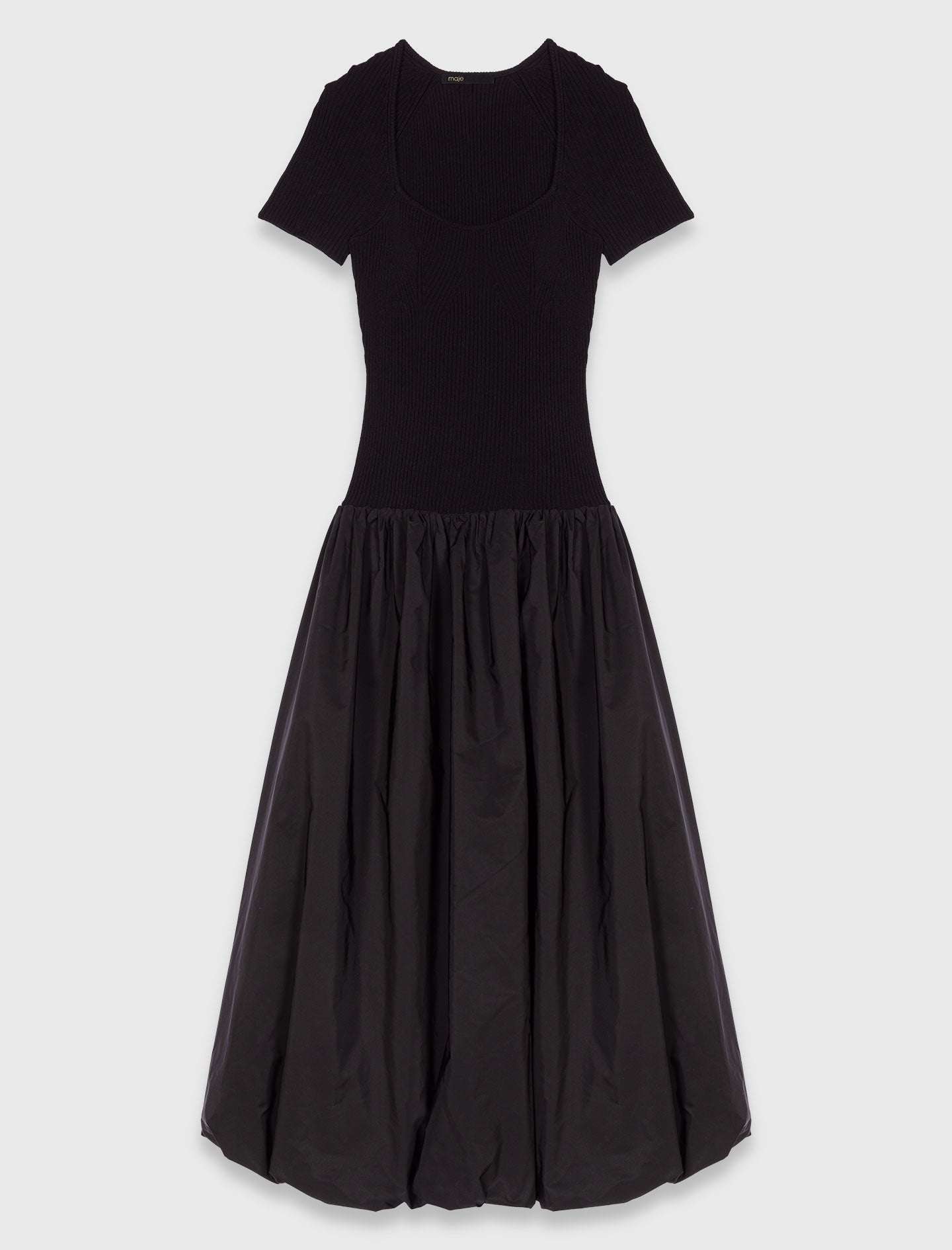 Long mesh and taffeta dress