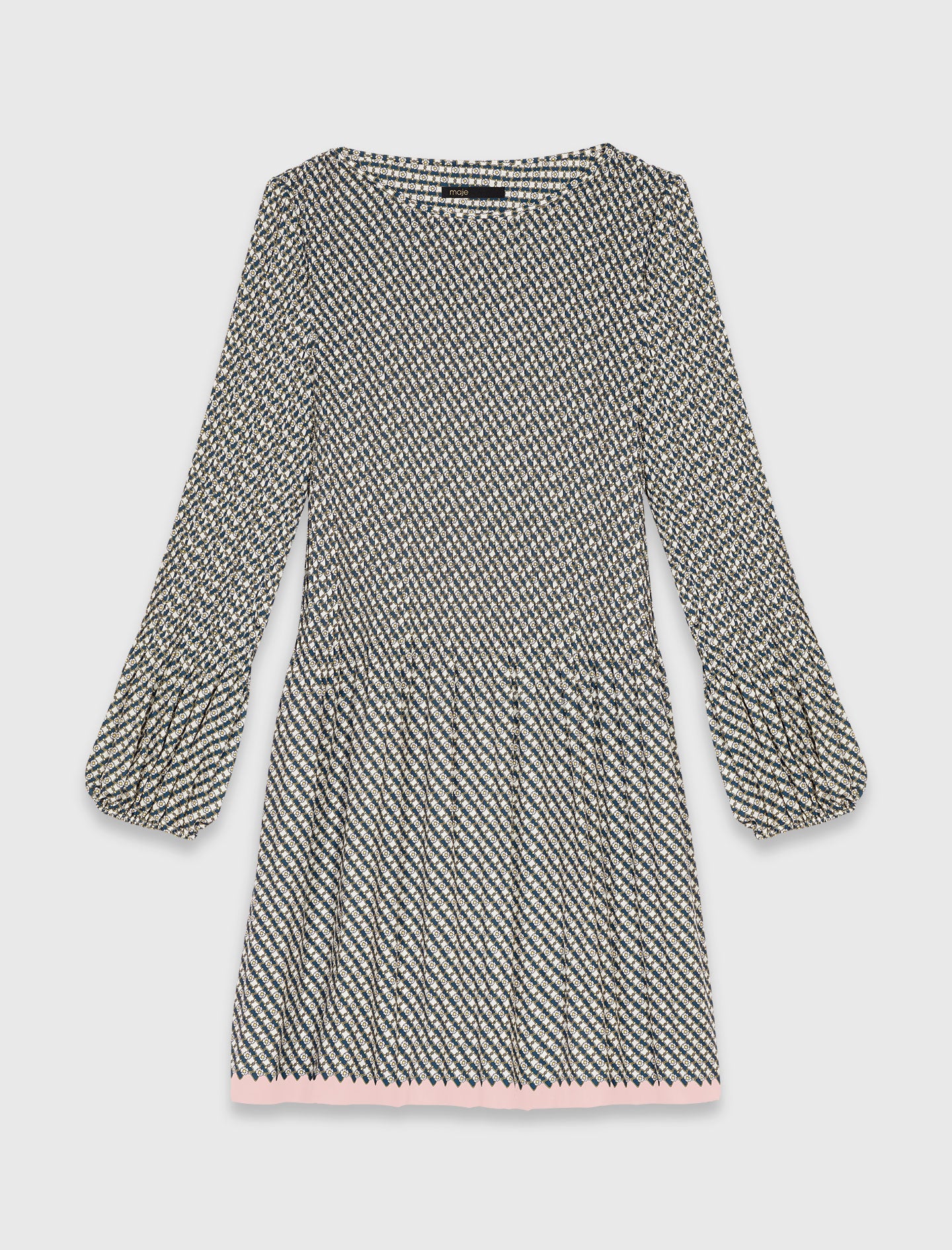 Patterned pleated dress