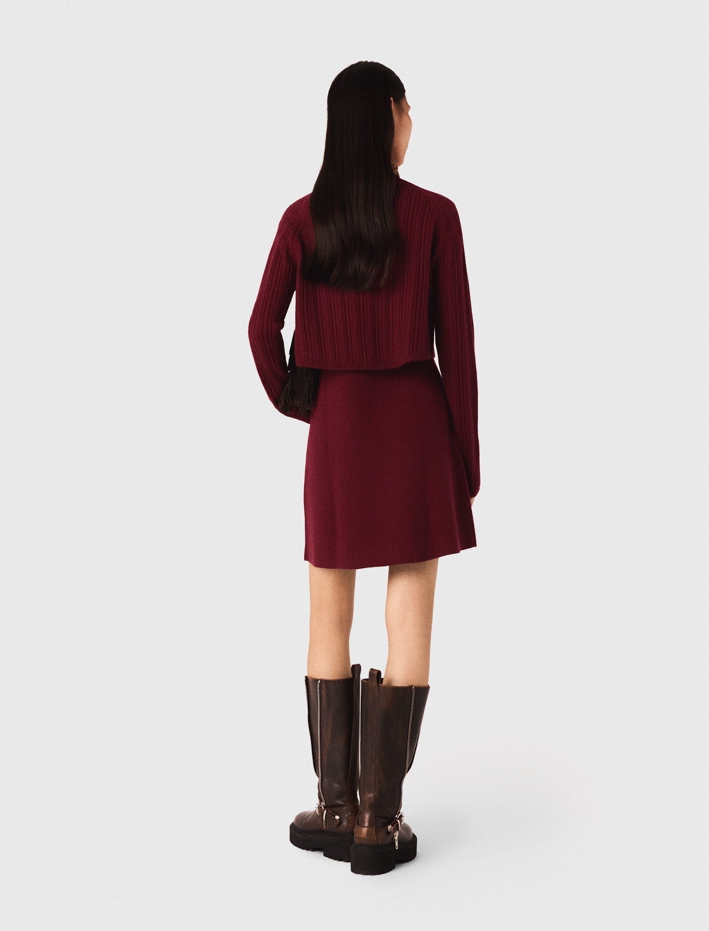 Knit dress with removable jumper