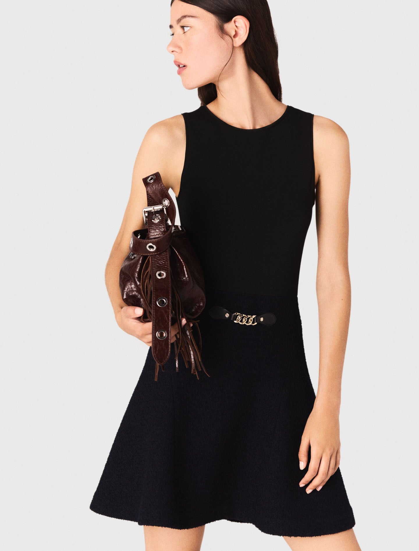 2-in-1 tweed dress