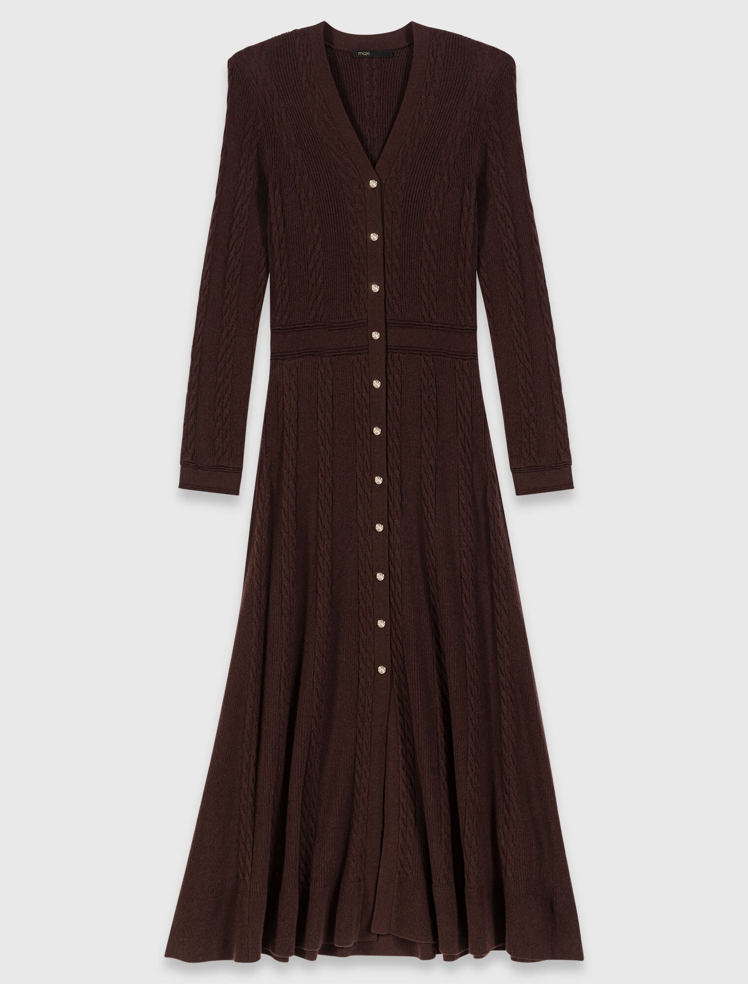 Knit maxi dress with buttons