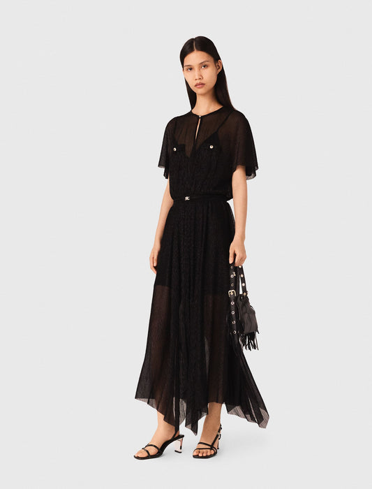 Metallic maxi dress Black