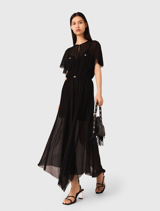 Metallic maxi dress Black