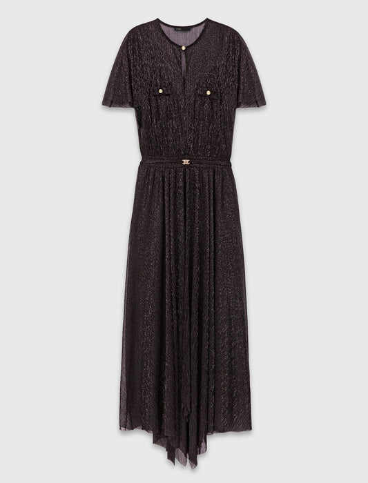 Metallic maxi dress Black