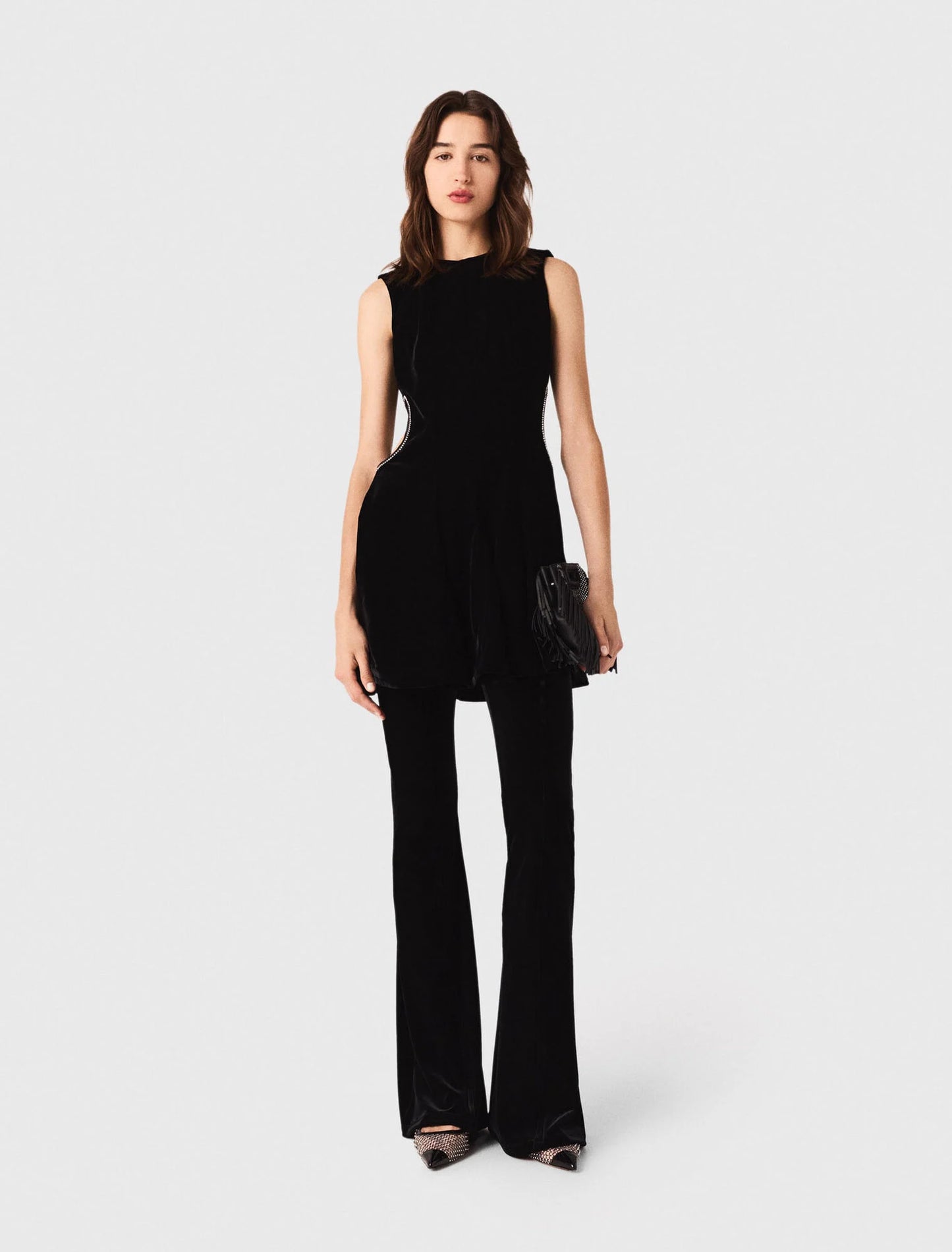 Short velvet dress Black