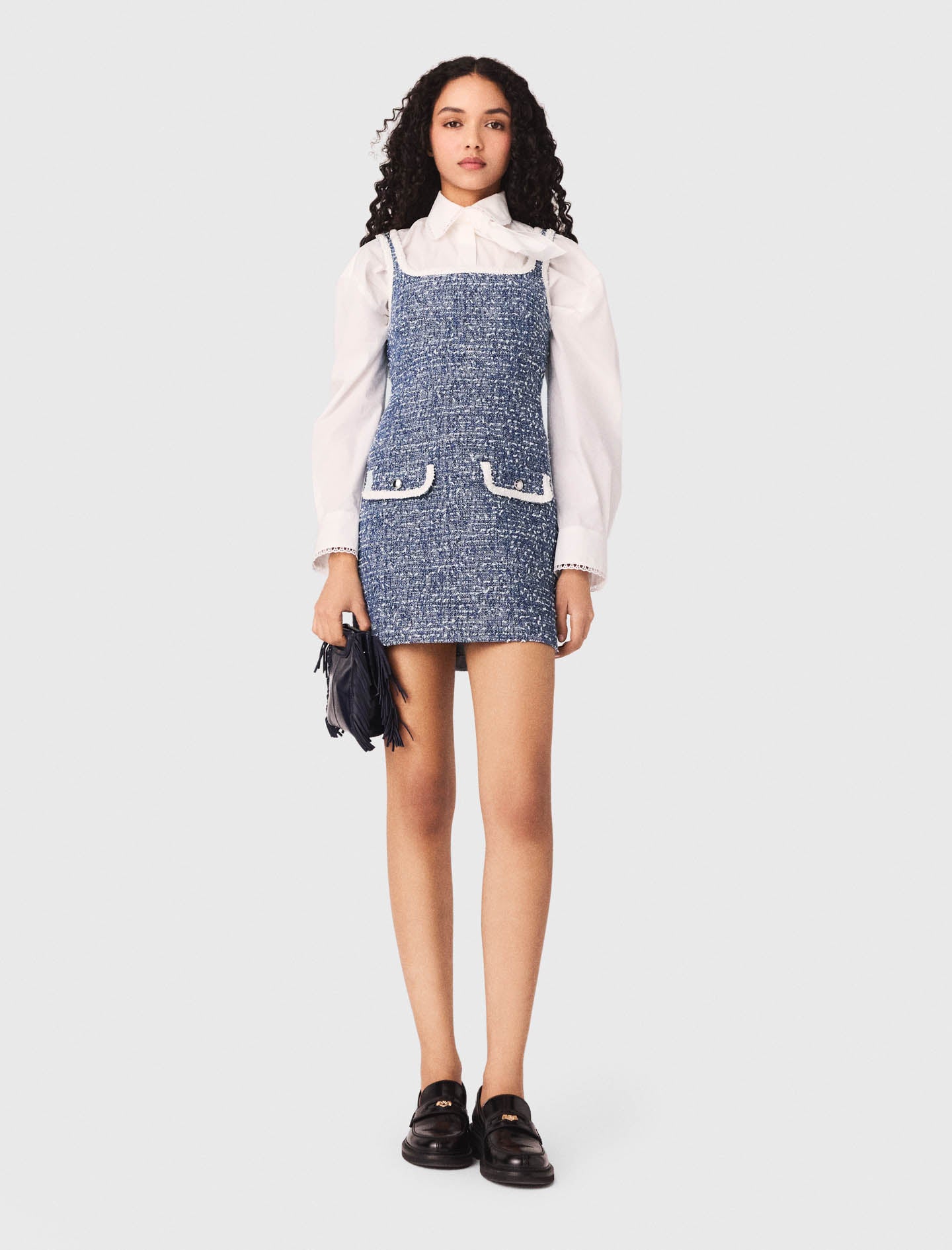 Short Tweed Dress BLUE