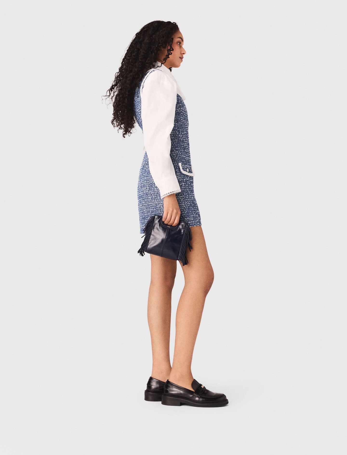 Short Tweed Dress BLUE
