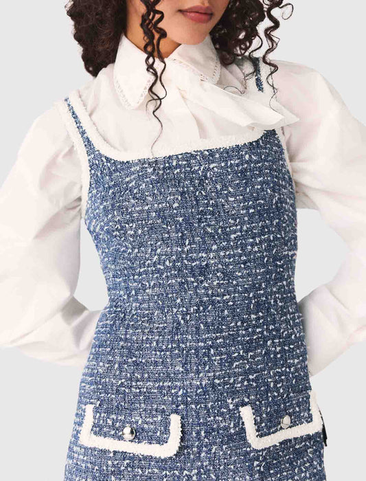 Short Tweed Dress BLUE