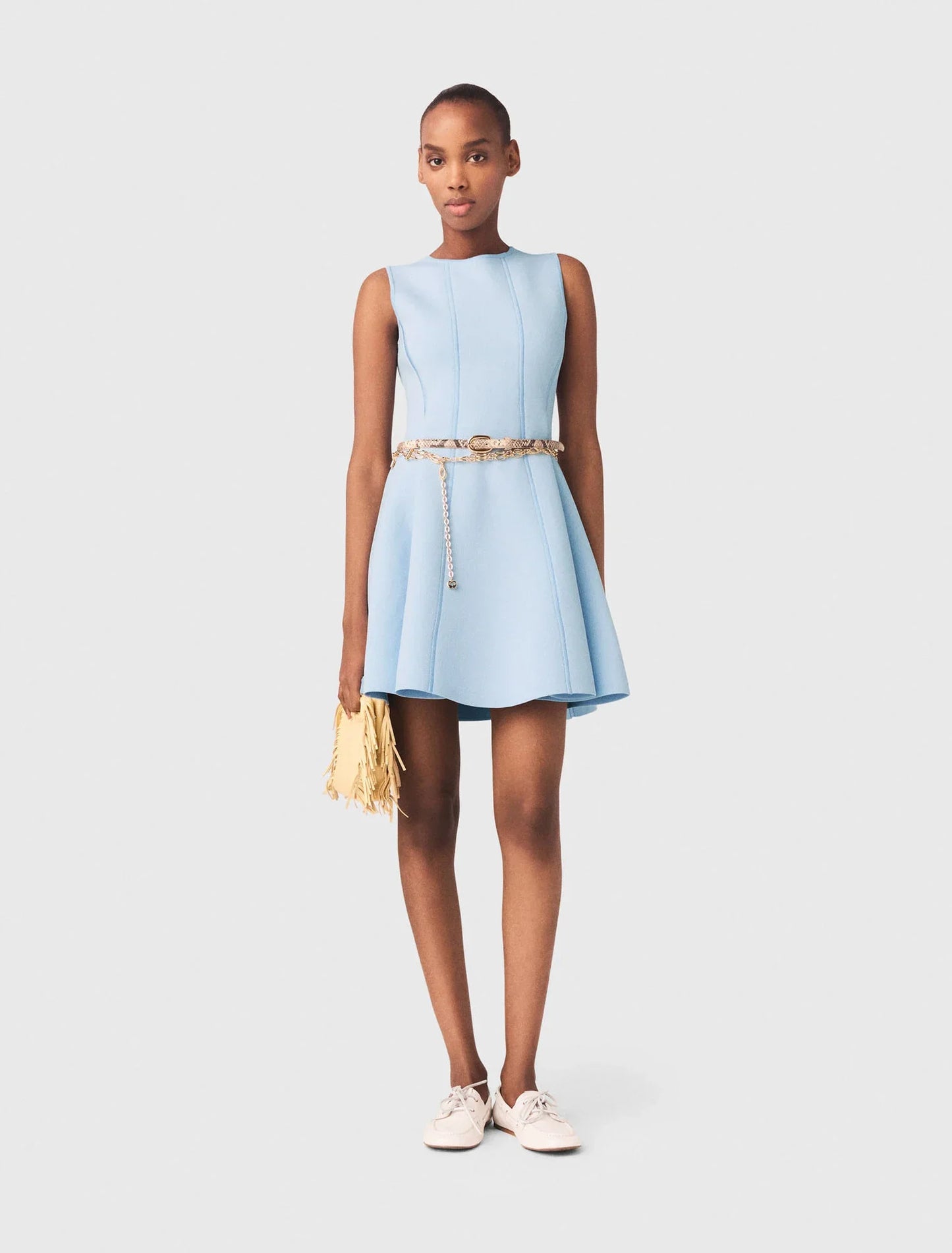 Skater Dress With Jewelled Bows Blue Sky