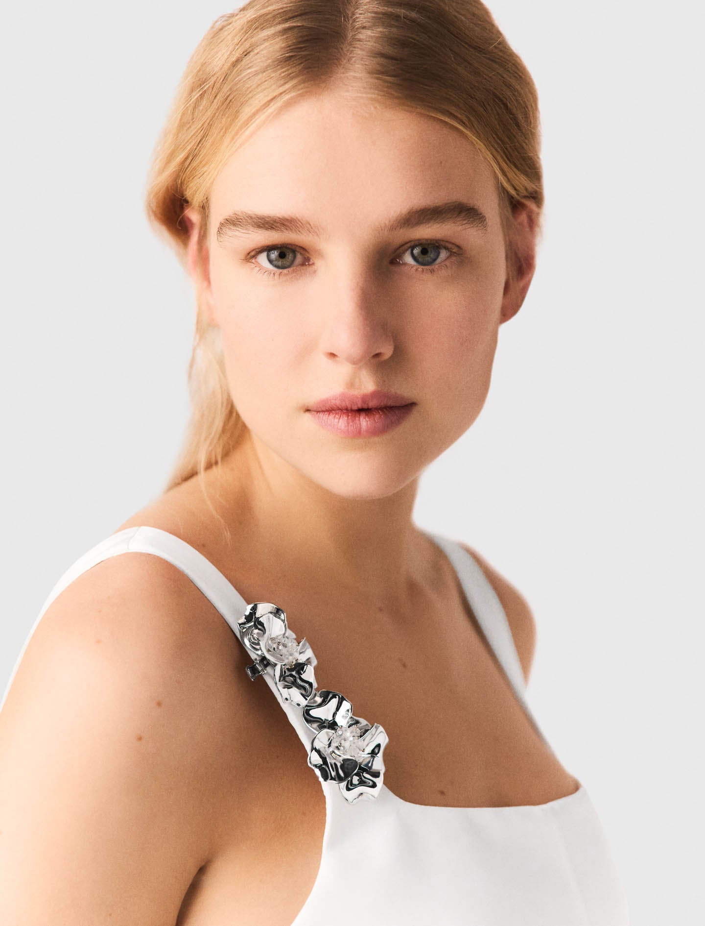 Short Satin Dress White