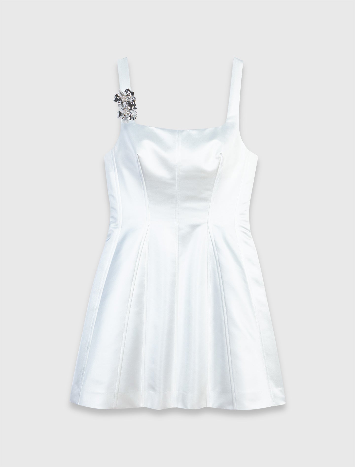 Short Satin Dress White