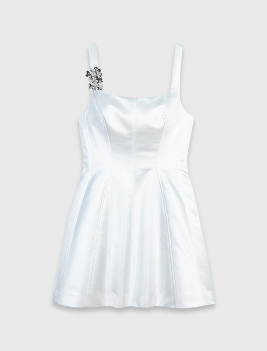Short Satin Dress White