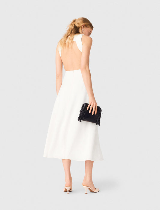 Backless Midi Dress White