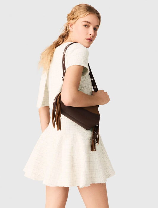 2-In-1 Tweed Dress Ecru
