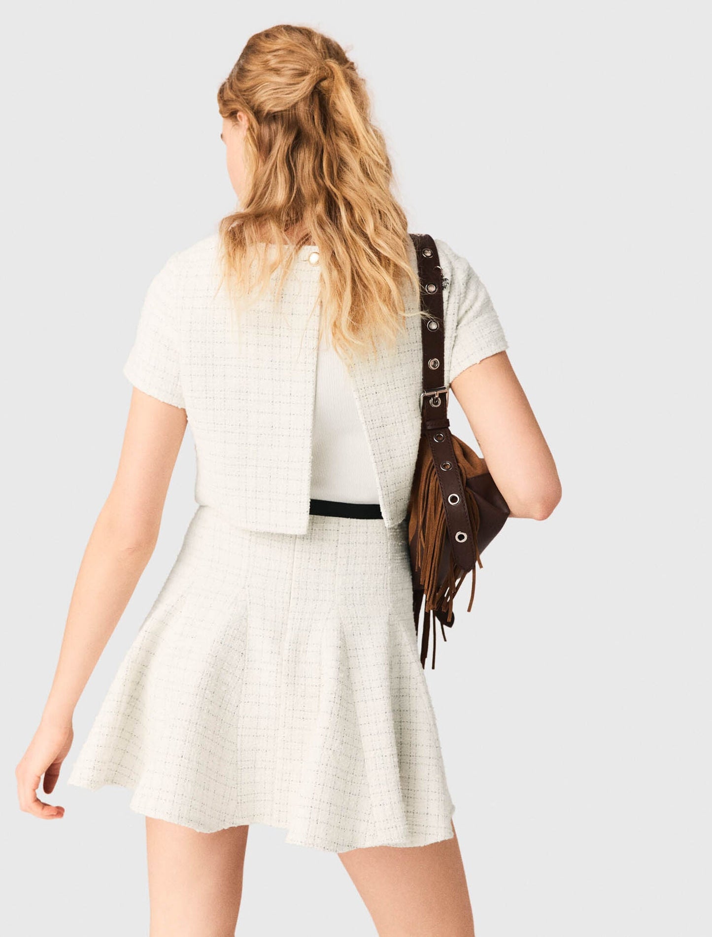 2-In-1 Tweed Dress Ecru