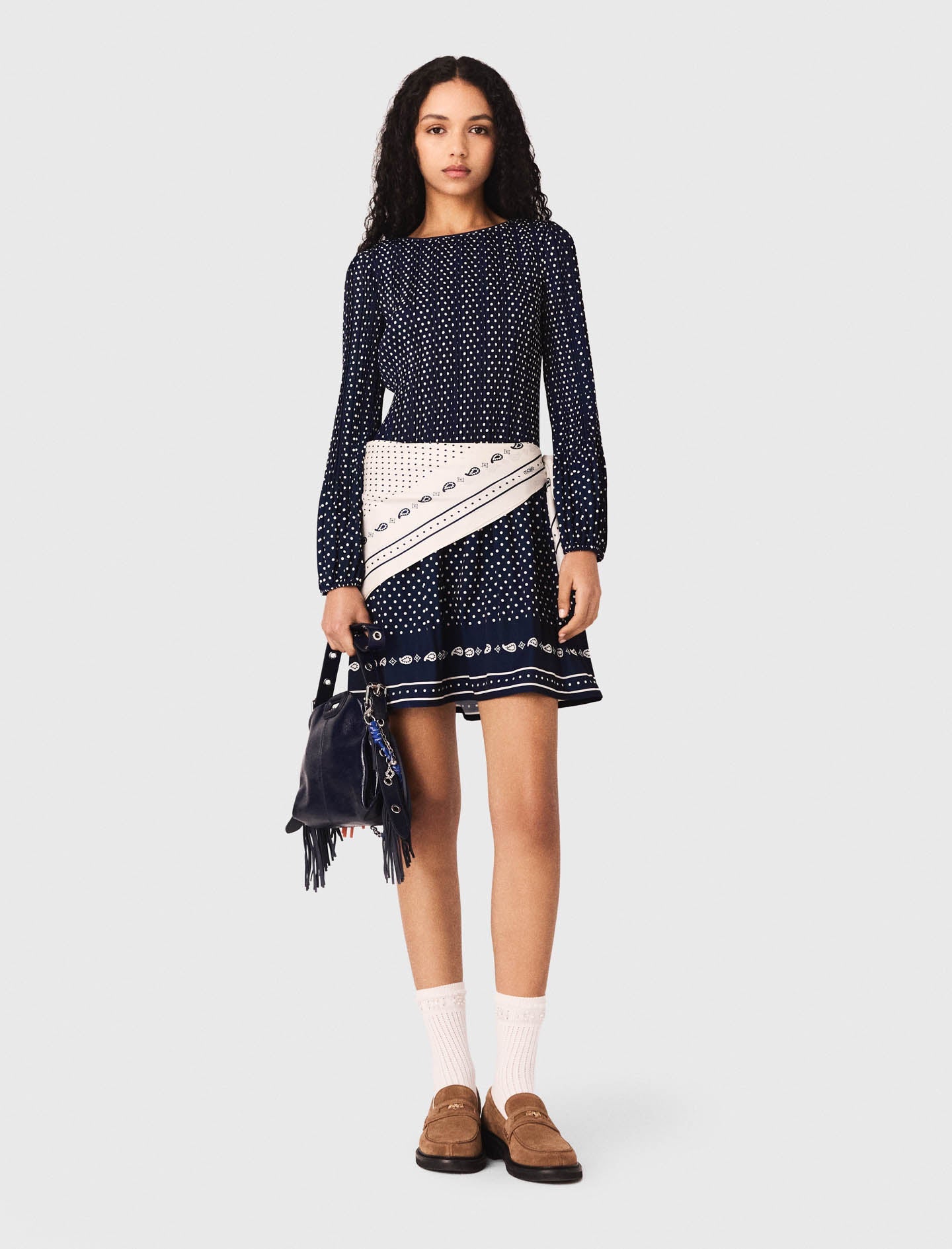 Patterned pleated dress