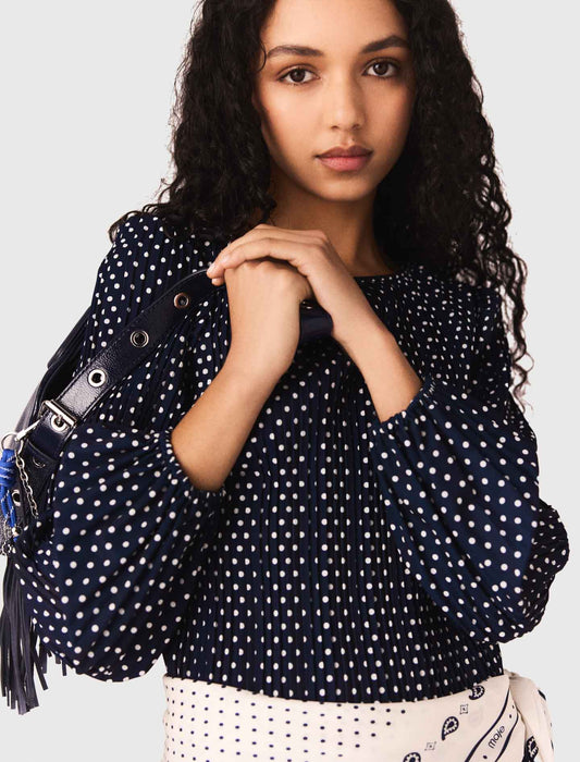 فستان منقط بثنيات