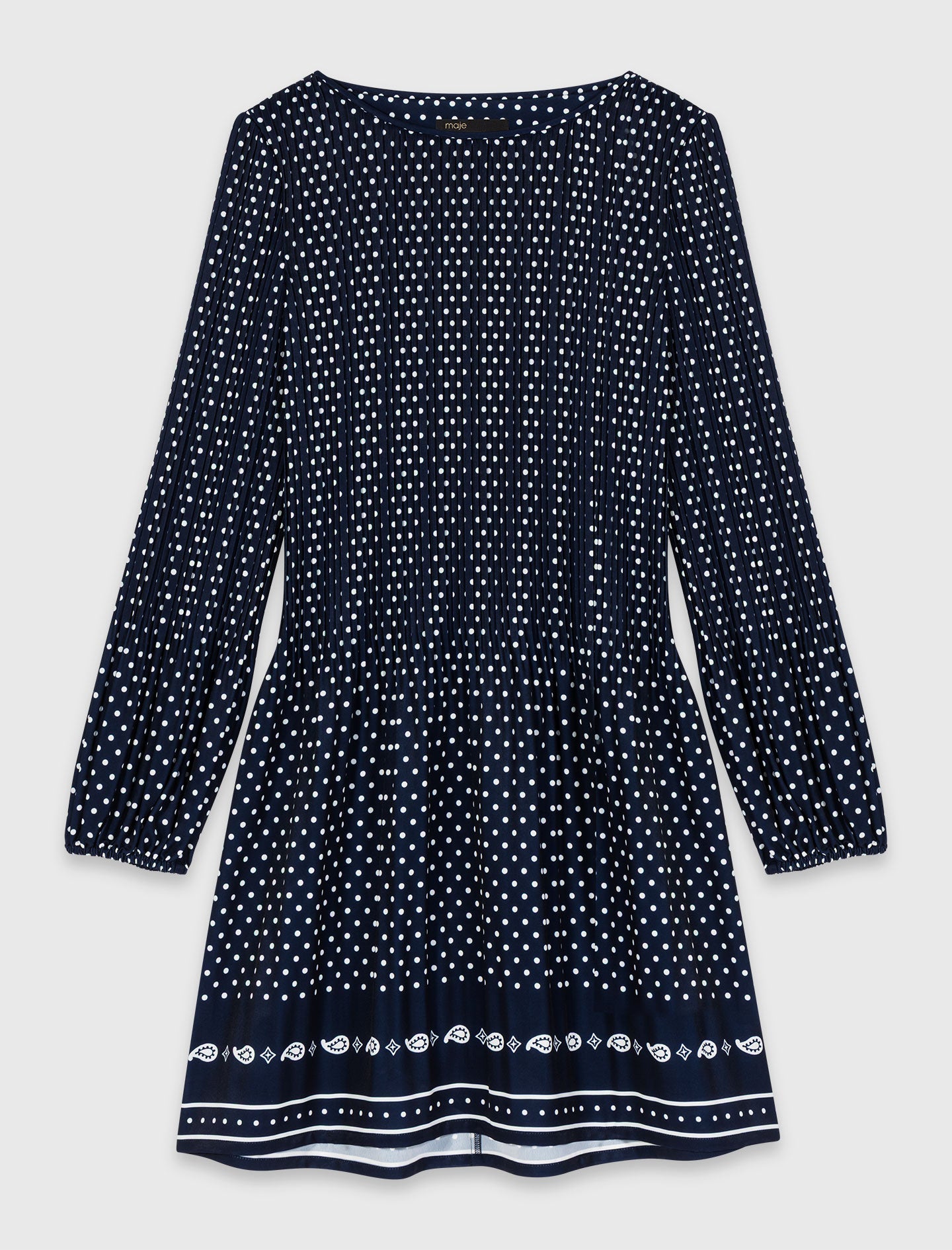 Patterned pleated dress
