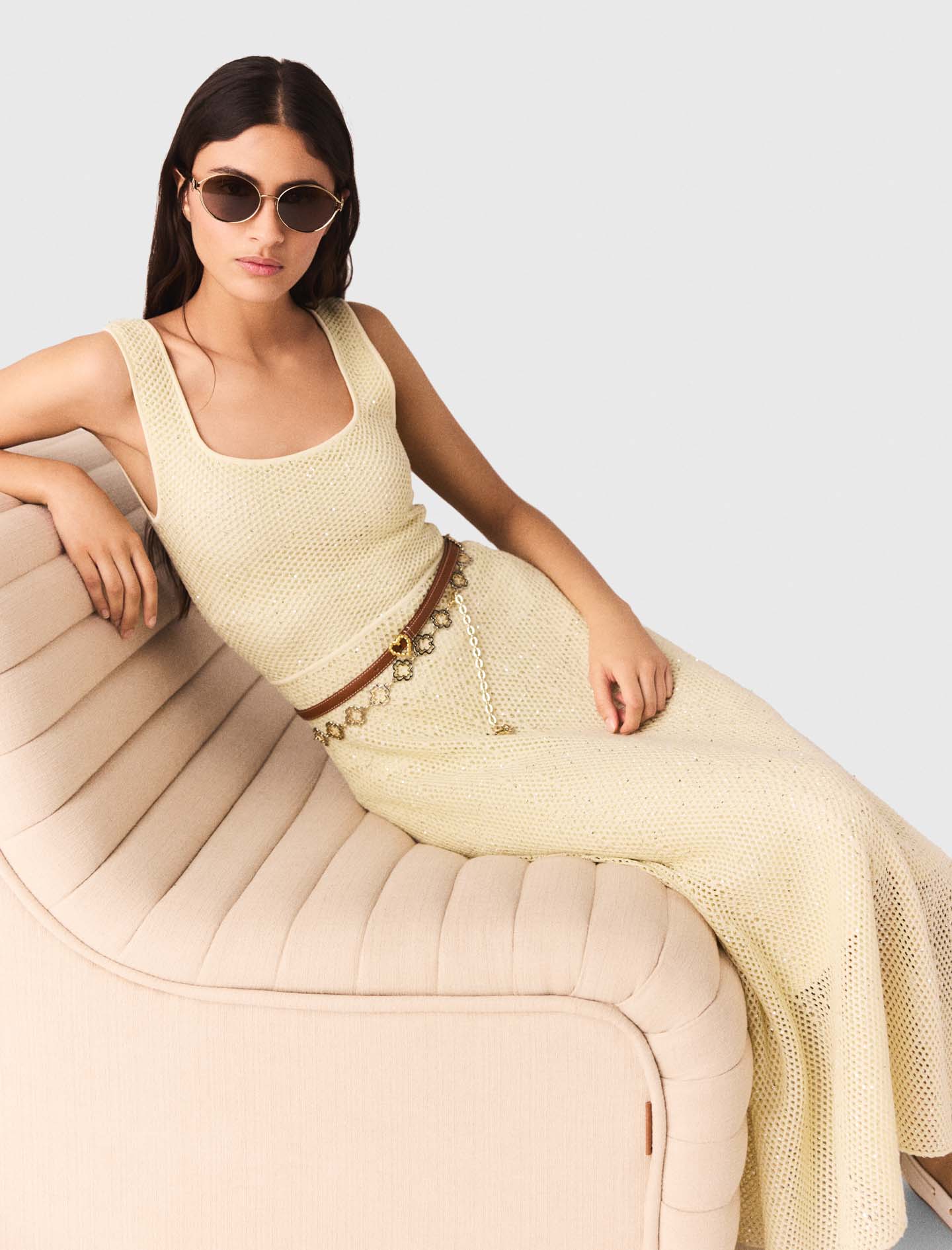 Rhinestone knit maxi dress